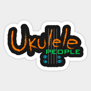 Ukulele People (orange) Sticker